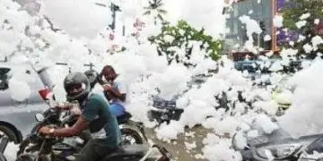 जहरीली हुई झील, झाग ही झाग