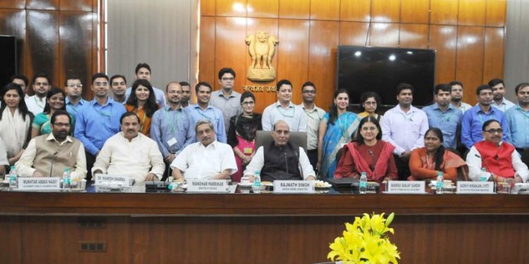 Rajnath Singh with IAS Probationers UP Cadre