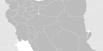 Blank Map Iran With Water Bodies