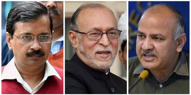 Arvind Kejriwal Anil Baijal Manish Sisodia PTI