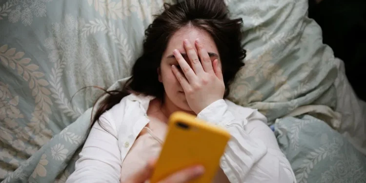 usnig phone at night