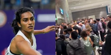 pv sindhu stuck at dubai airport