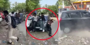 Greater Noida Accident: तेज रफ्तार कार ने पांच छात्रों को मारी टक्कर, चालक फरार; वीडियो वायरल