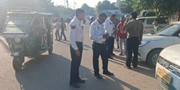 ब्रह्मपुरी पुलिया से जीरो पुस्ता रोड तक ट्रैफिक पुलिस का विशेष अभियान, 112 चालान काटे
