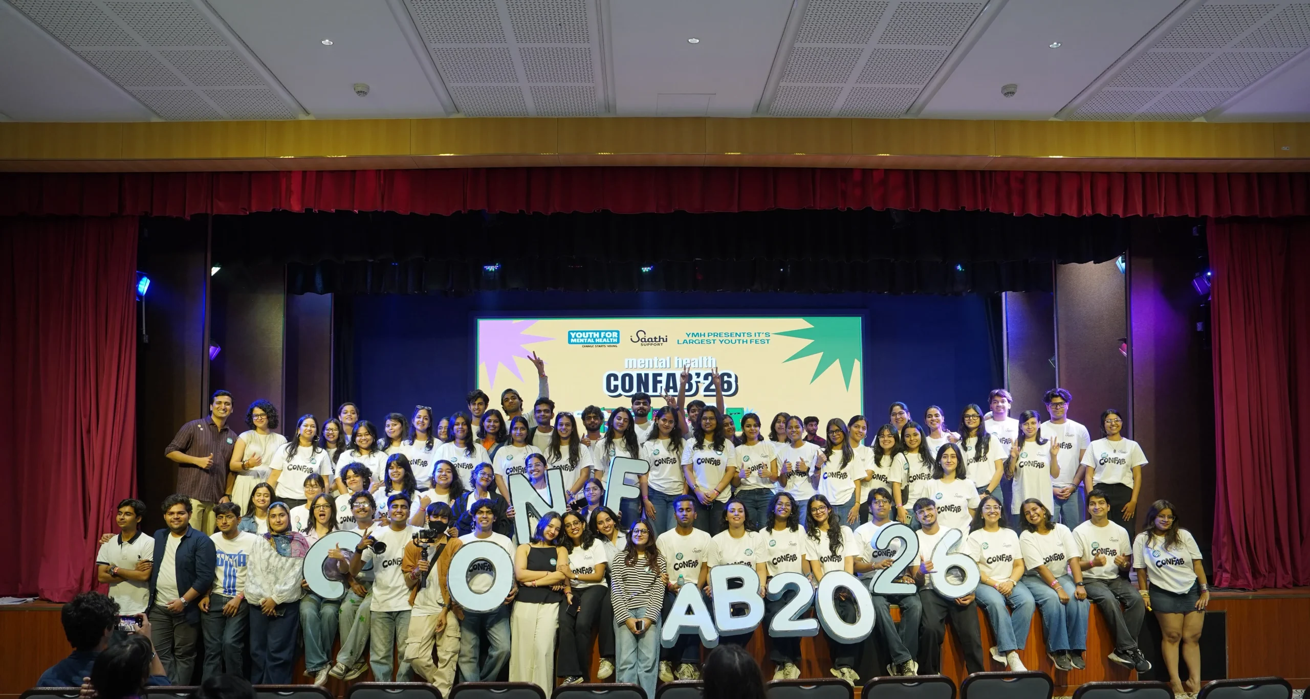 Participants and speakers at Mental Health Confab 2026, organised by Youth for Mental Health in association with Sangath.