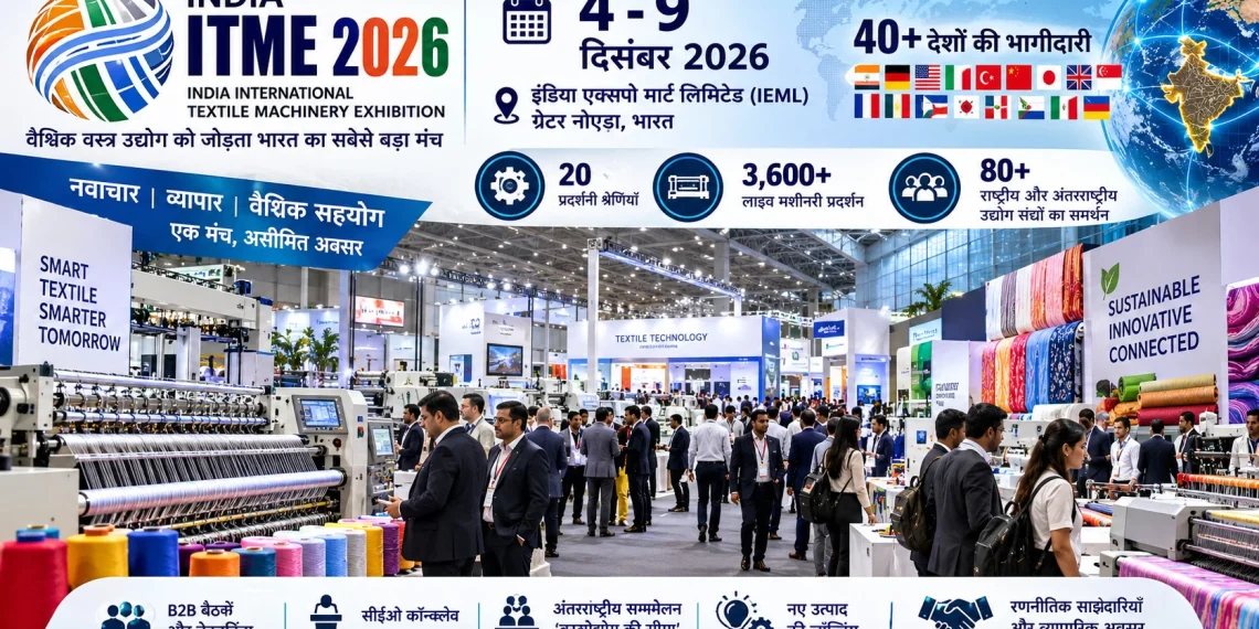 India ITME 2026: वैश्विक वस्त्र उद्योग का प्रमुख मंच बनने को तैयार, 4 दिसंबर से ग्रेटर नोएडा में आयोजन